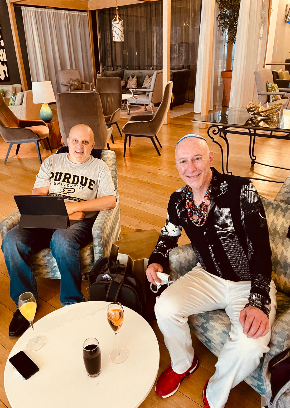 Frank & Edwards in British Airways' Concorde Lounge