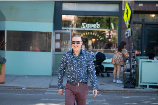 Edwards Buice, show on Chicago crosswalk during photo shoot