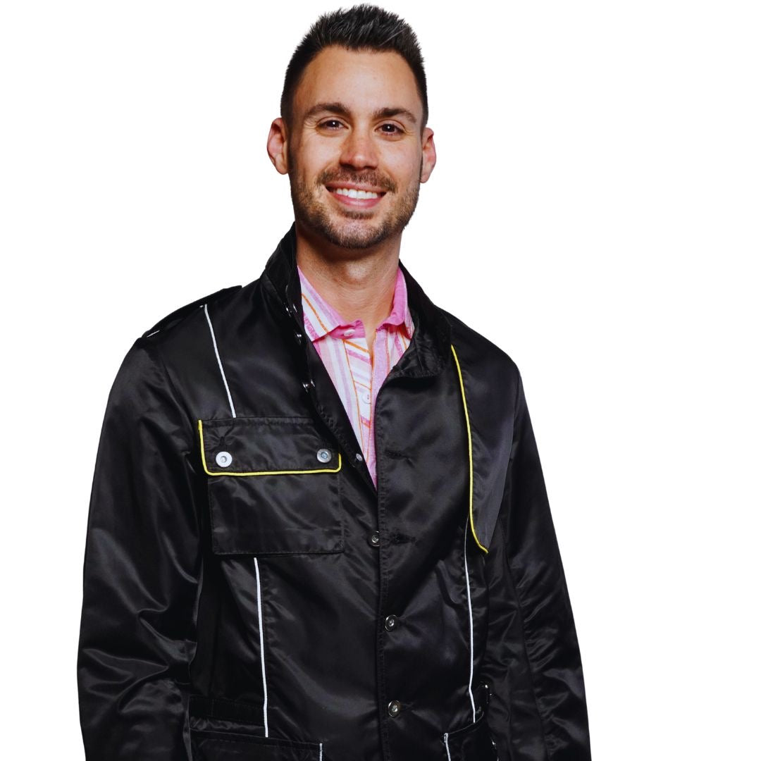 4-Pocket Black with Yellow Piping Jacket