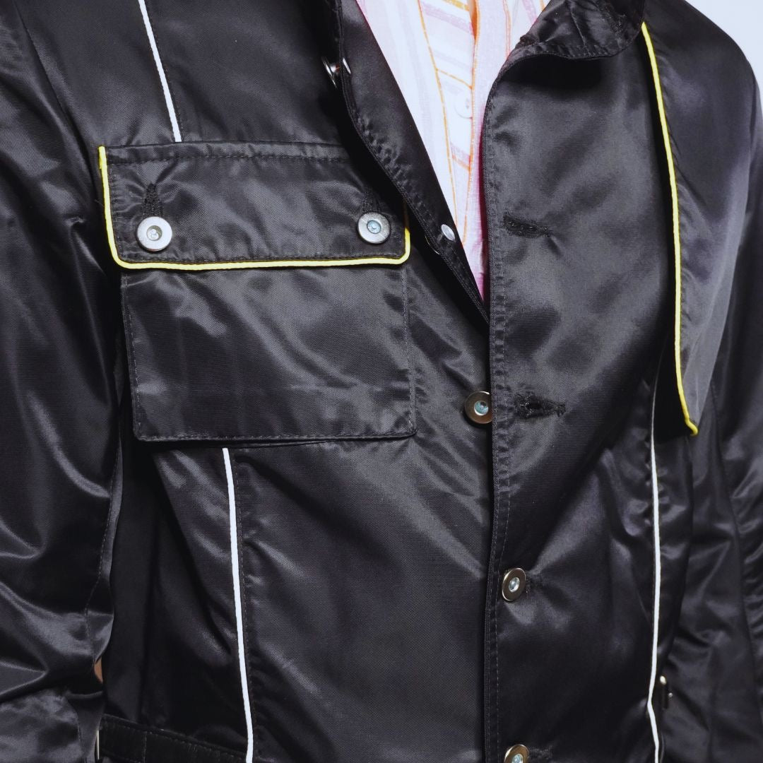 Black Jacket with Yellow Stripes