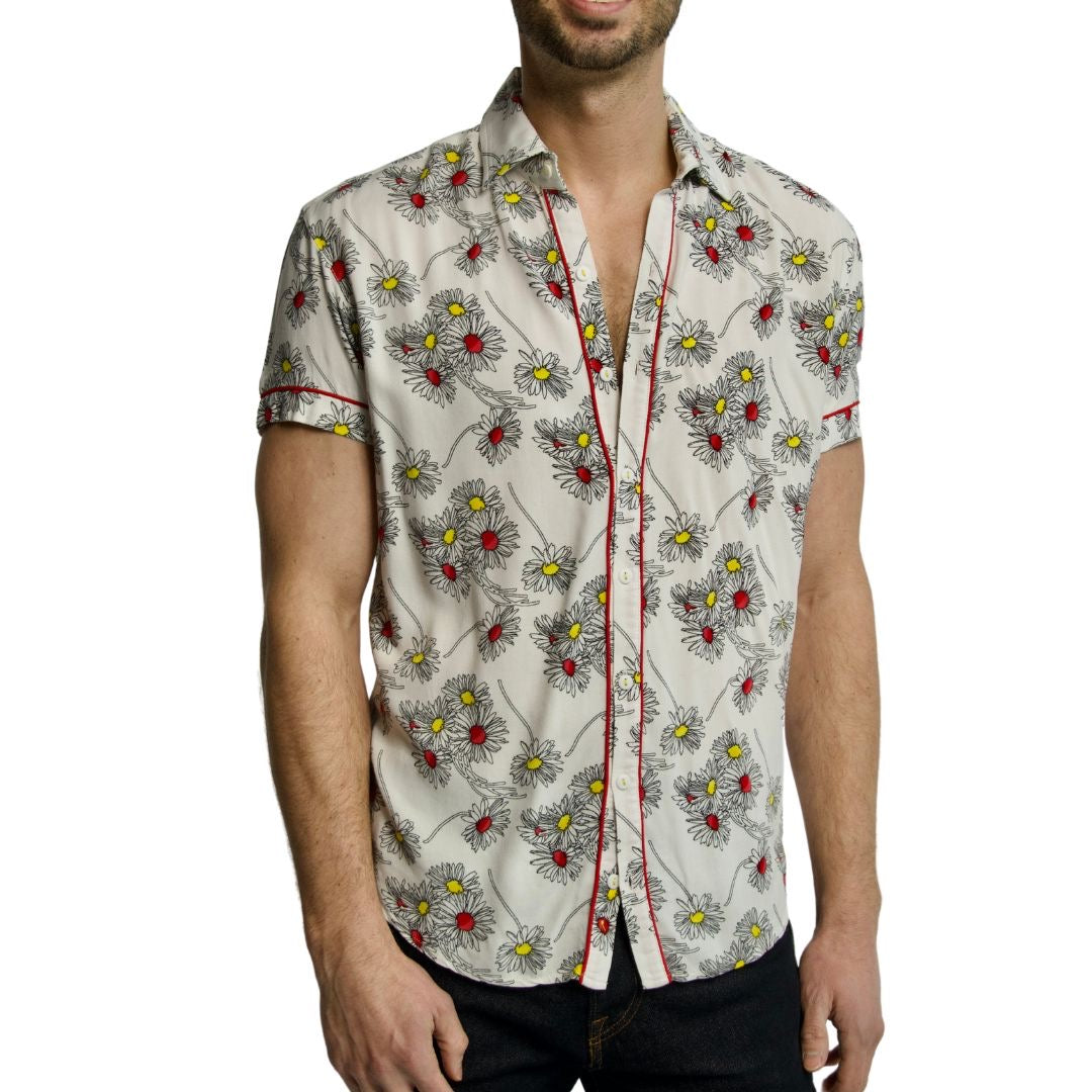 Yellow Floral Full Placard Polo