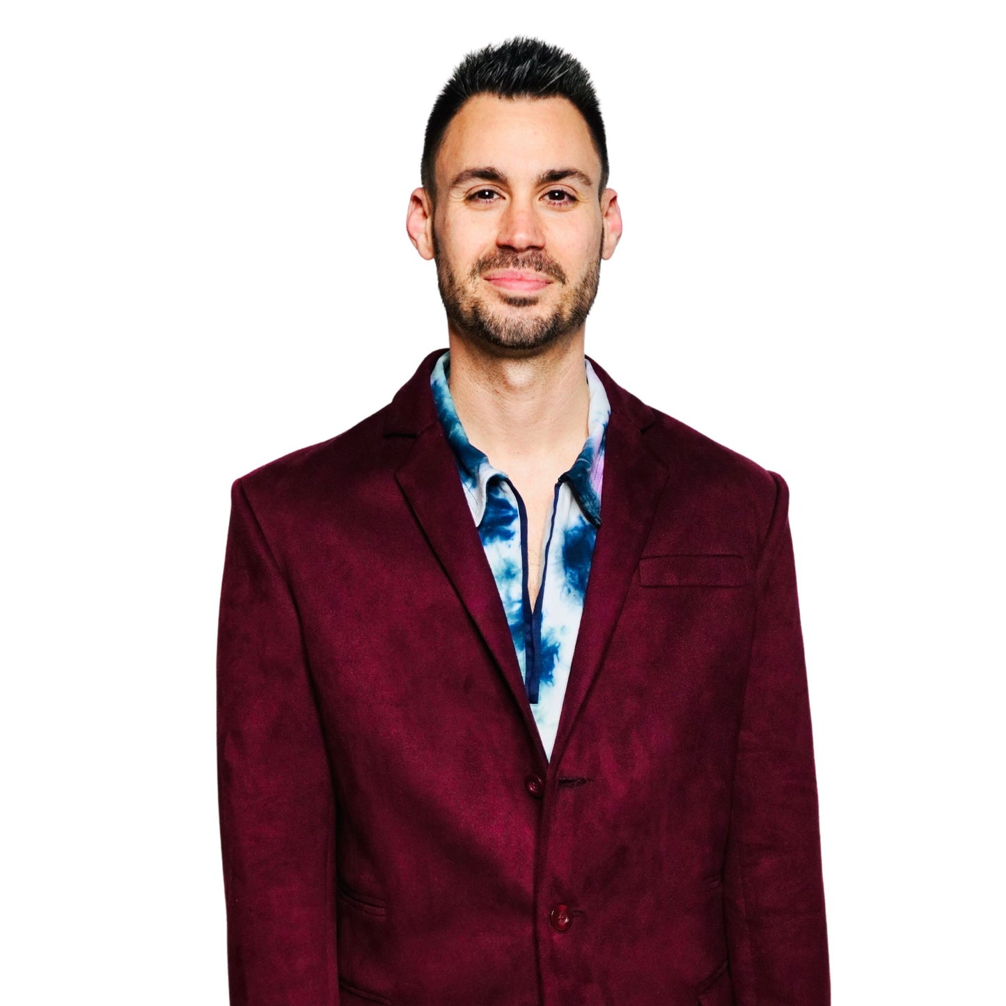 Burgundy 3 Button Blazer