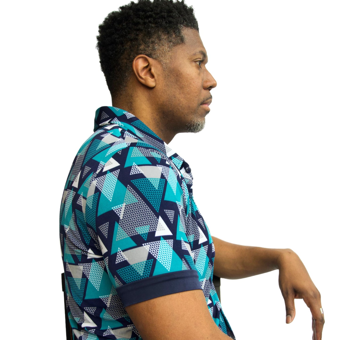 Geometric Multi-Color Polo Shirt