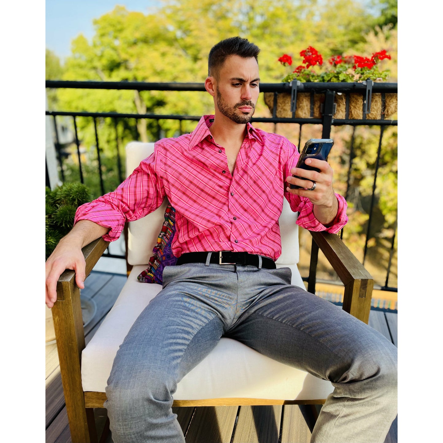 Long sleeve pink pattern shirt (0043/111)