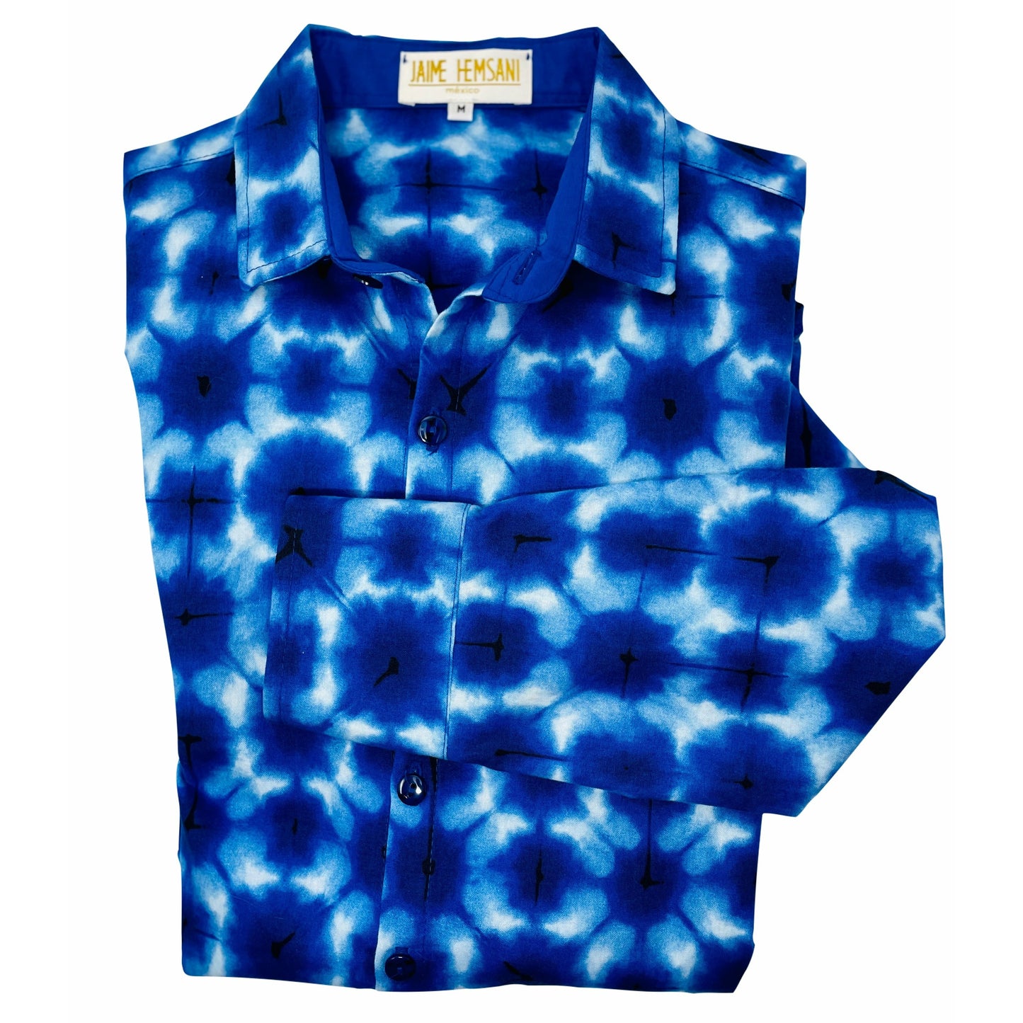 Long Sleeve Tie Dye Shallow Collar Shirt