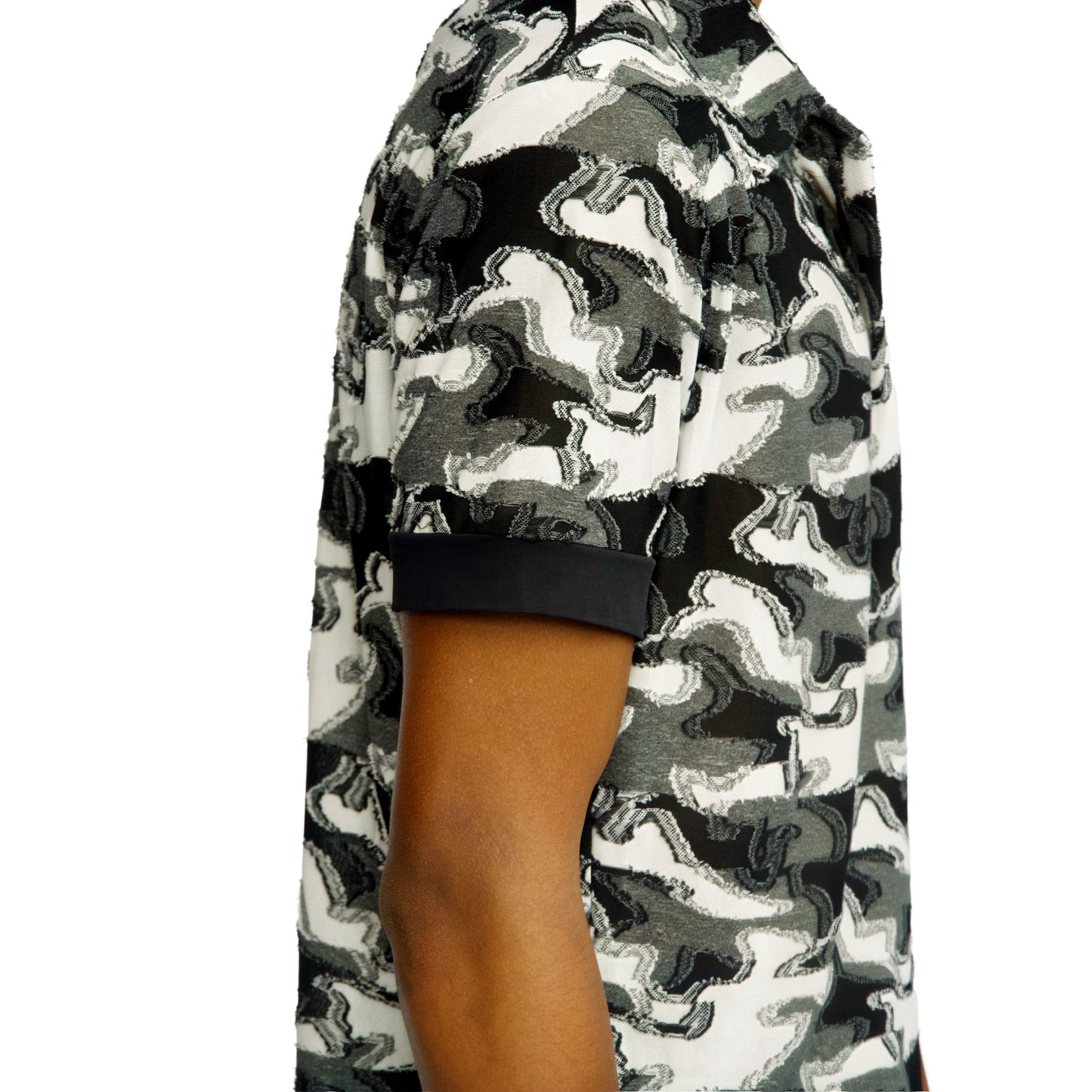 Black and White Camo Cabana Polo Shirt