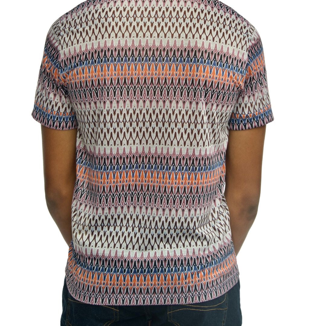 Pink, Orange, Black, Purple  Geometric Quarter Length Polo Shit