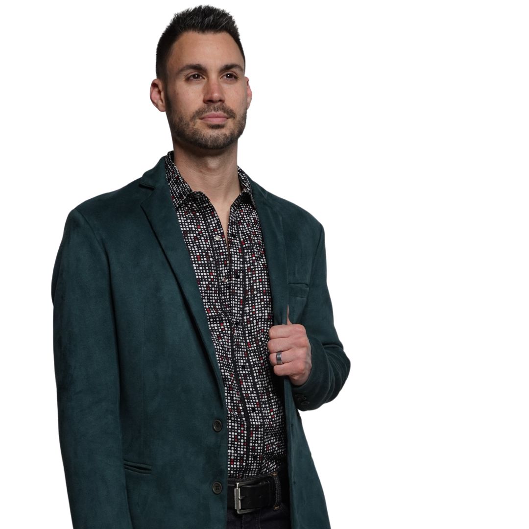 Green Velvet Style Jacket for Men