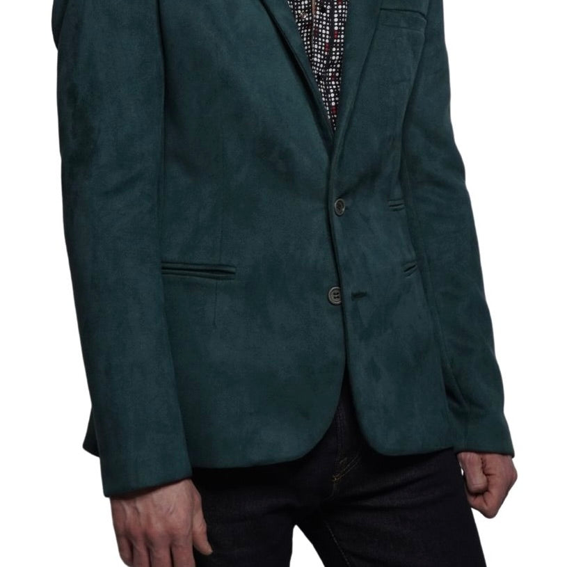 Green Velvet Style Jacket for Men
