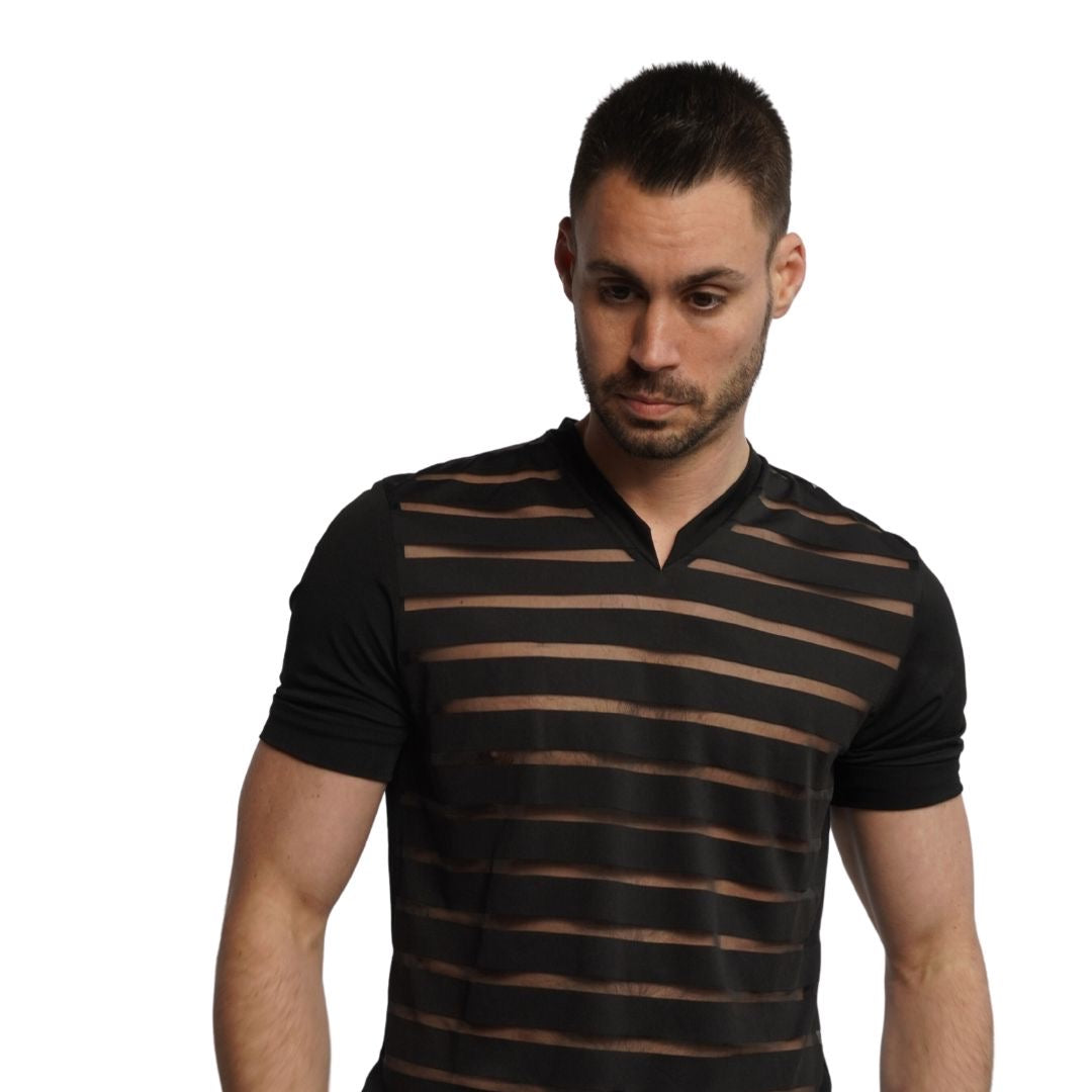 Black V Neck Polo Shirt