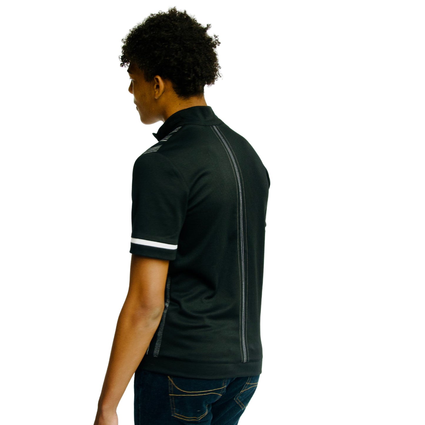 Vertical Black & White Polo Shirt