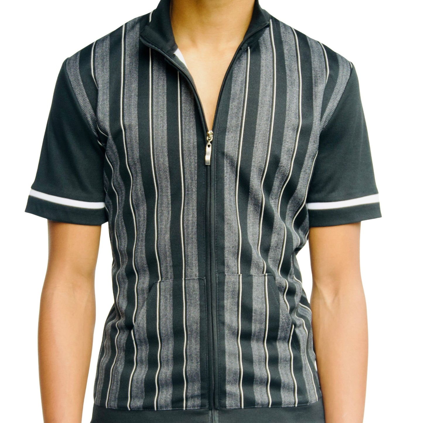 Vertical Black & White Polo Shirt