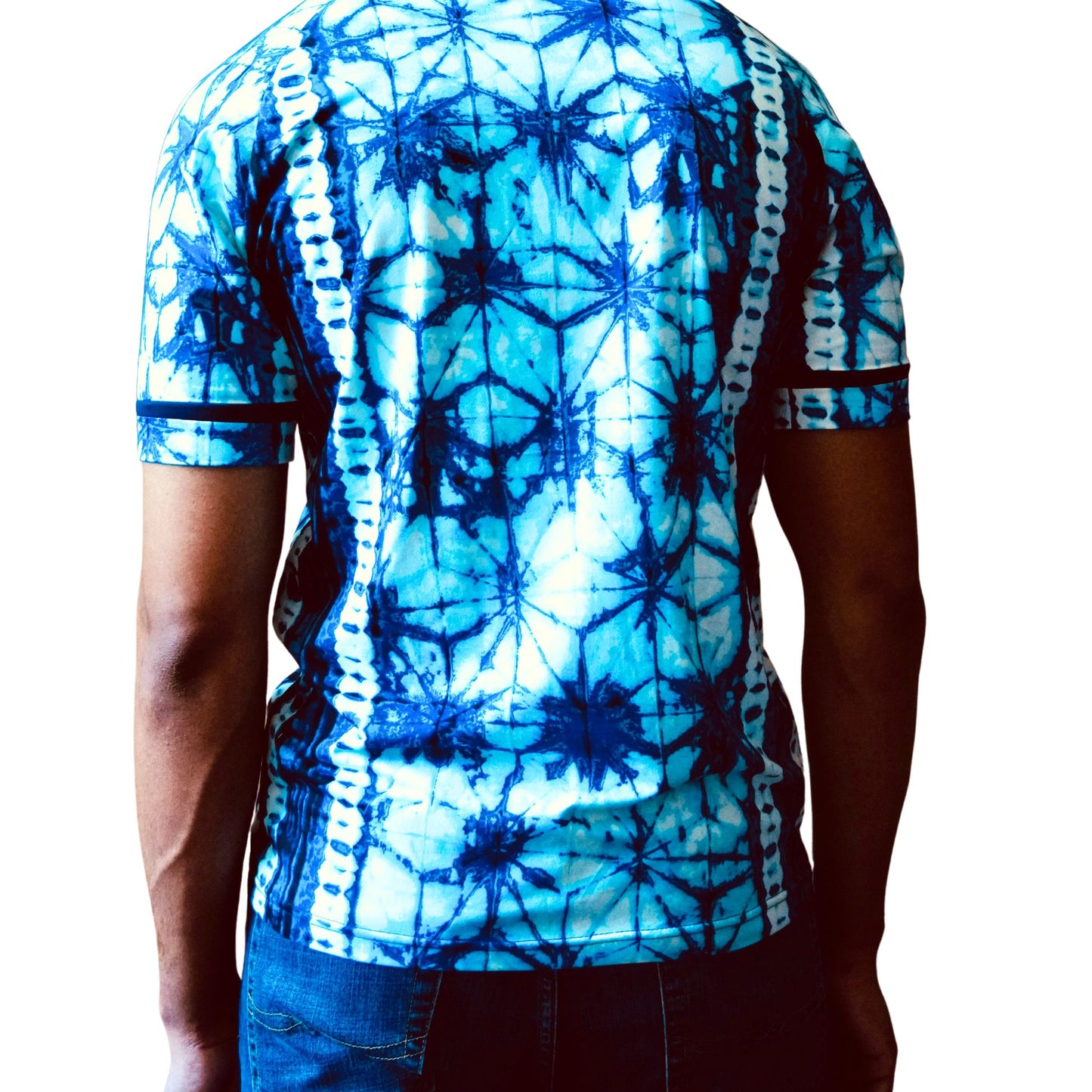 Blue Tie-Dye Polo Shirt