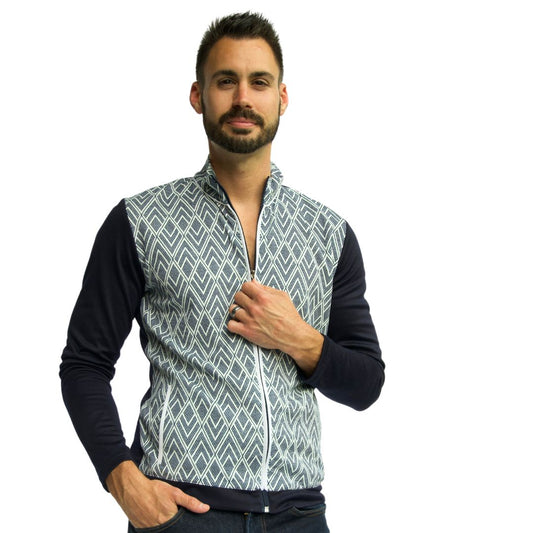 Dynamic Blue & White Athleisure Jacket