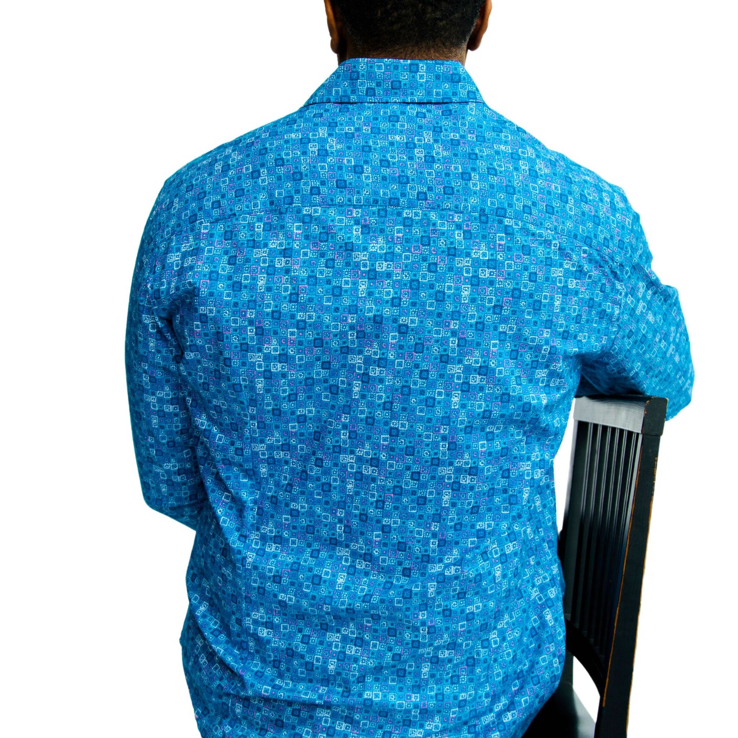 Blue Long Sleeve Pattern Shirt