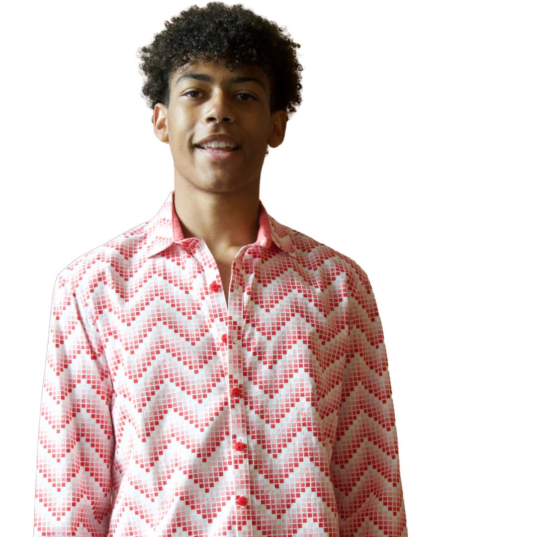 Red Patterned Shirt Blazes:  Unleash Your Inner Rock Star