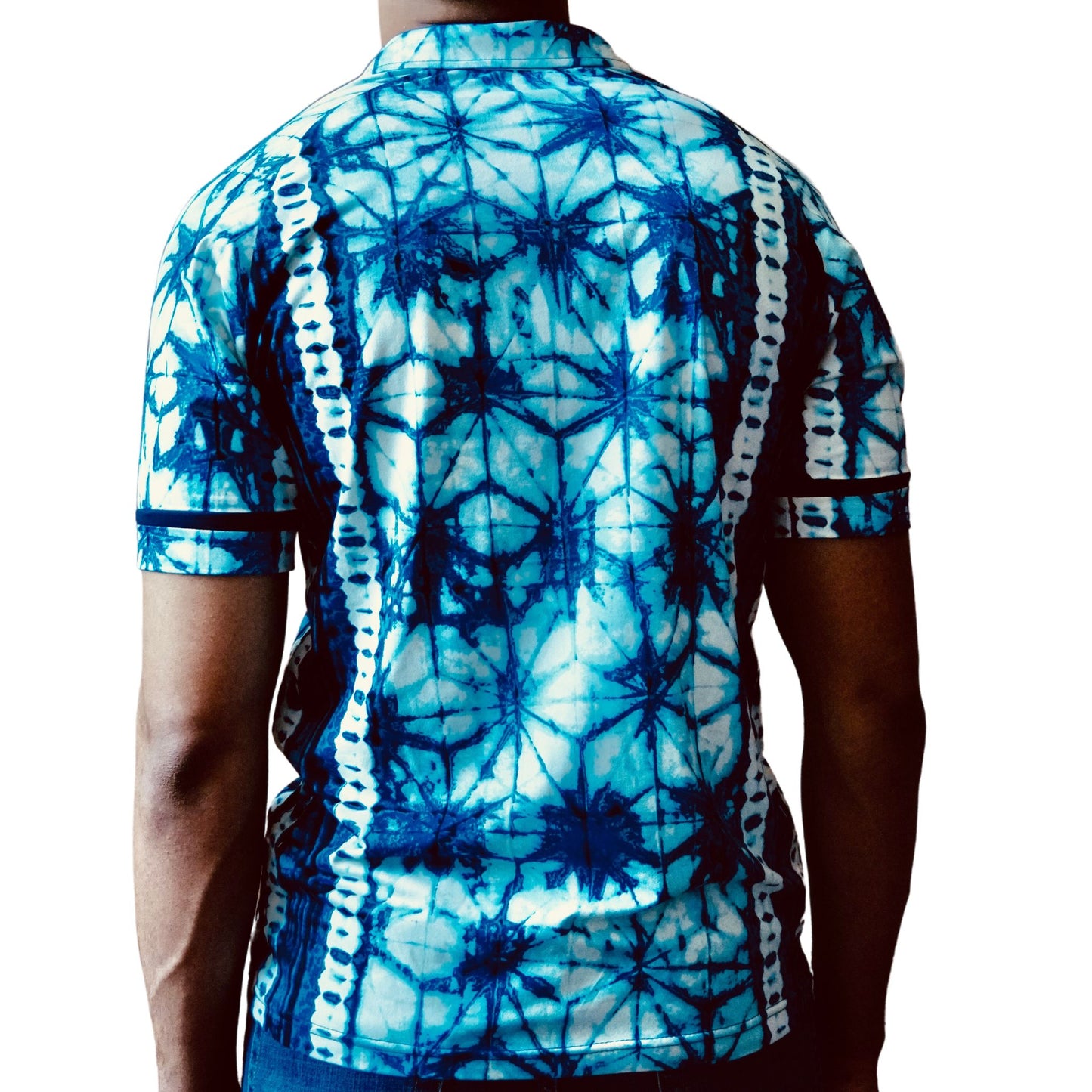 Blue Tie-Dye Polo Shirt