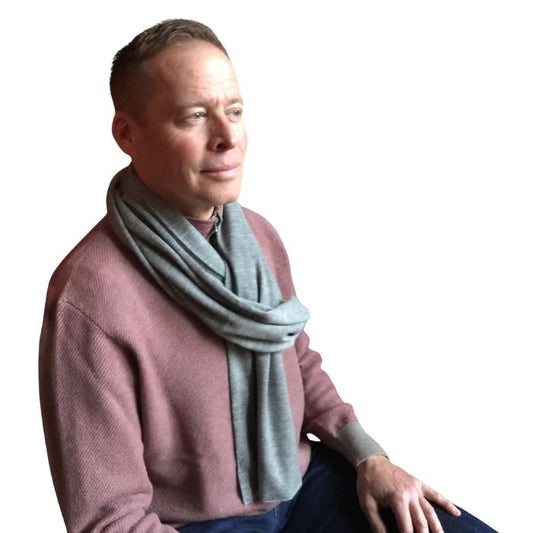 Men's Gray Italian Cashmere Scarf