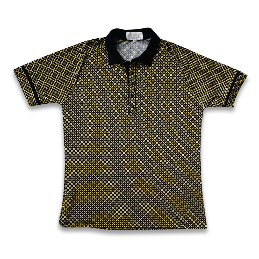 Short Sleeve Geometric Polo Shirt