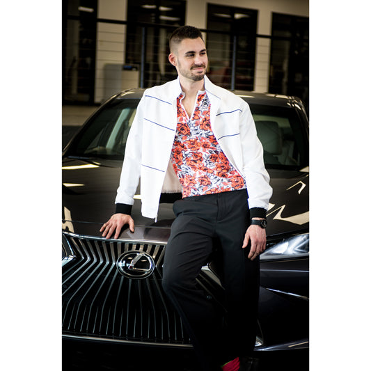 White and Black Bomber Jacket